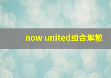 now united组合解散